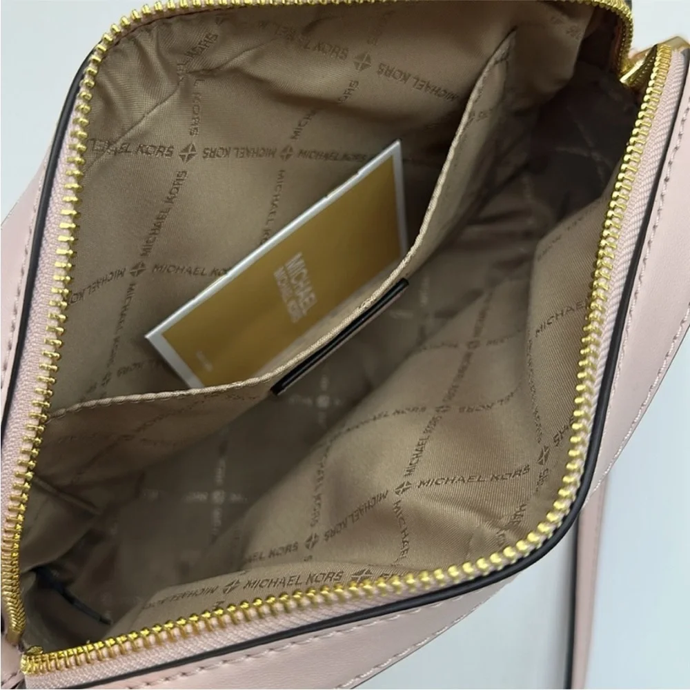 Michael Kors Jet Set Large Ombré Signature LogoEast West Crossbody Powder Blush - Picture 11 of 12